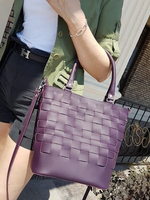 Фіолетова шкіряна сумка Фреска | 6862675