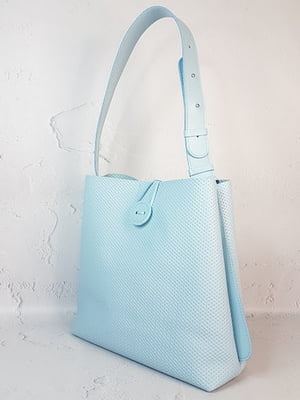 Блакитна шкіряна сумка-шопер Барбара | 6862677