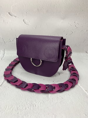 Фіолетова шкіряна сумка Рута | 6862698