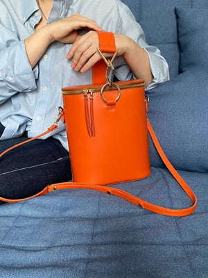 Оранжева шкіряна сумка Болеро | 6862723