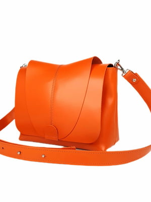 Оранжева шкіряна сумка Мішель | 6862774