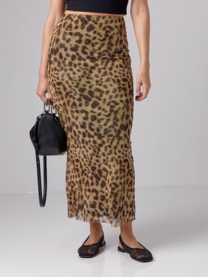 Длинная леопардовая юбка из сетки | 6863297