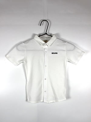 Біла бавовняна сорочка з коротким рукавом | 6863540