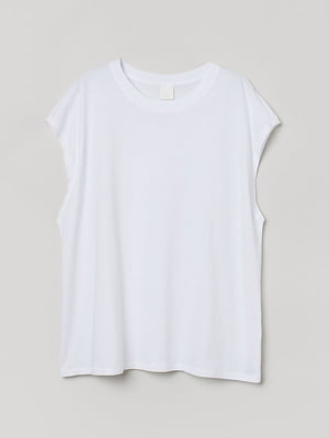Біла бавовняна футболка | 6863659