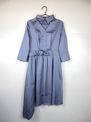 Сукня-сорочка блакитна з асиметричним низом | 6863866