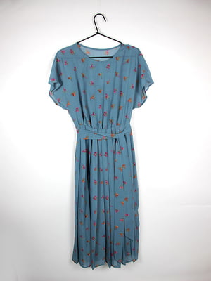Сукня синя в квітковий принт | 6863870