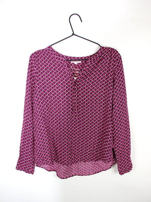 Блуза фіолетова в принт | 6864034