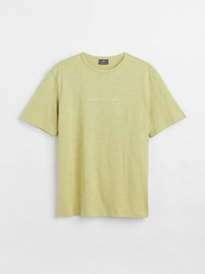 Бавовняна футболка кольору хакі | 6864075