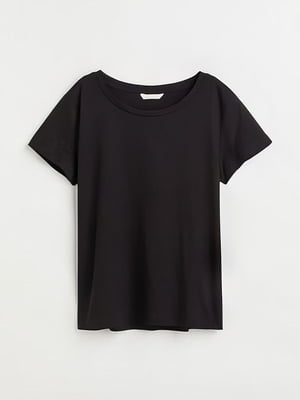 Чорна бавовняна футболка | 6864101