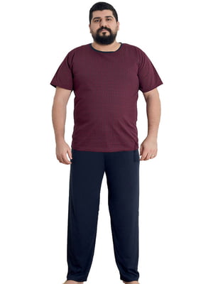 Піжама бордова: футболка та штани | 6864438