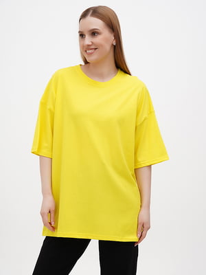 Жовта бавовняна футболка | 6852370