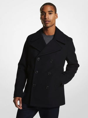 Черное пальто из шерсти | 6864750