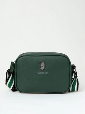 Зеленая сумка через плечо с логотипом | 6864781