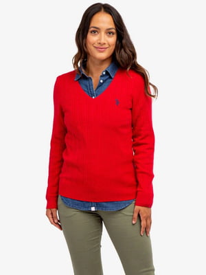 Красный мягкий пуловер | 6864792