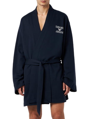 Мягкий синий халат-кимоно | 6864825