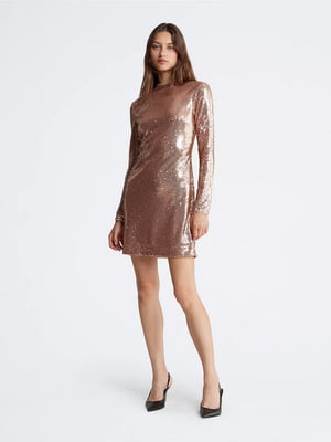 Міні-сукня з паєток золотистого кольору | 6864862