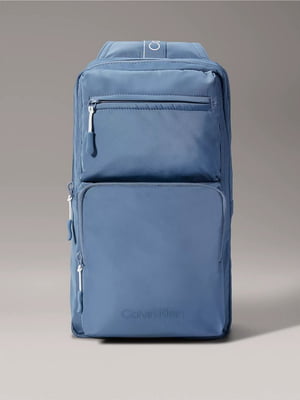 Синій рюкзак слінг з логотипом | 6864902