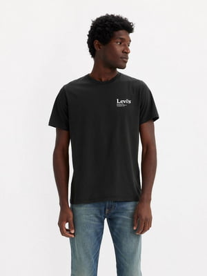 Чорна бавовняна бавовняна футболка | 6864939