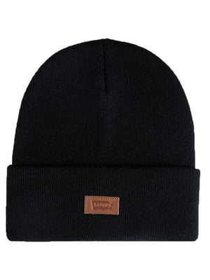 Чорна шапка-біні з логотипом | 6864946