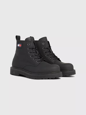 Черные кожаные ботинки на шнуровке | 6865035