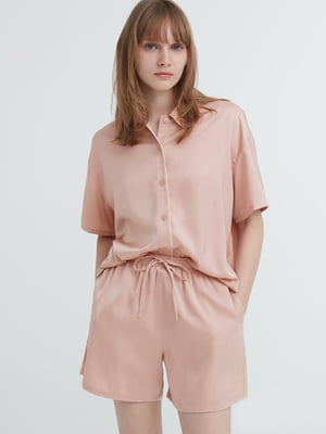 Розовая пижама: рубашка и шорты | 6865058