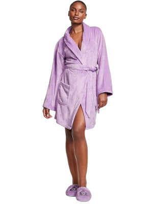 Фиолетовый халат на поясе | 6865202