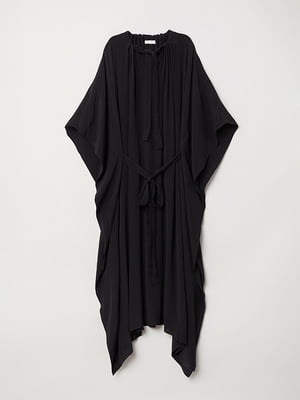 Сукня з вирізом на зав`язках спереду чорна | 6863143