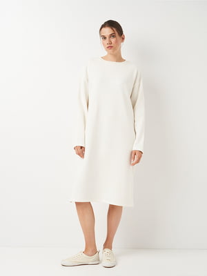Біла сукня- светр з начісом | 6865408