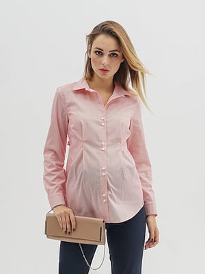 Рожева  сорочка в смужку для вагітних та годуючих мам | 6865616