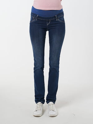 Облягаючі темно-сині джинси Slim fit  для вагітних  | 6865677