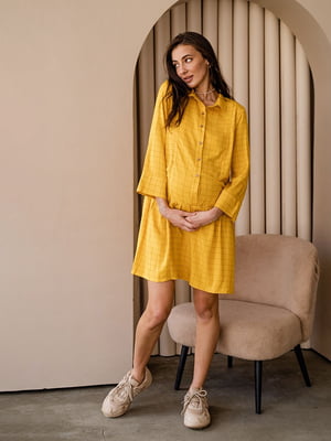 Сукня з секретом для годування в сорочковому стилі жовта | 6865857