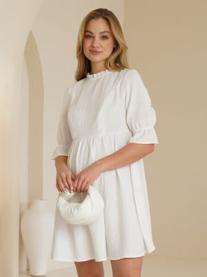 Біла муслінова сукня вільного силуету | 6866040