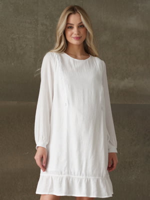 Сукня мам біла вільного силуету | 6866050
