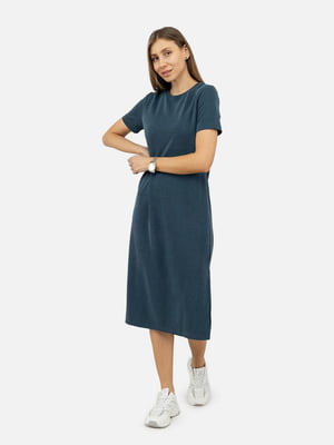 Сукня з коротким рукавом синя | 6871882