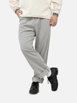Сірі штани з костюмної тканини | 6871996