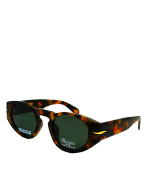 Сонцезахисні окуляри в коричнево-бурштиновій оправі | 6866090