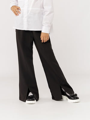 Зручні чорні брюки на резинці | 6872210