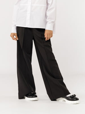 Зручні чорні брюки на резинці | 6872211