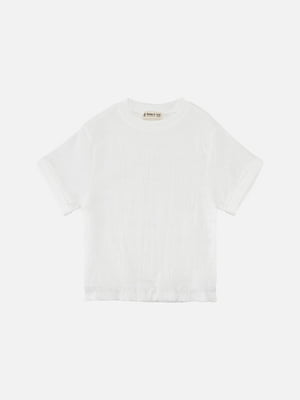 Біла бавовняна футболка з коротким рукавом | 6873004