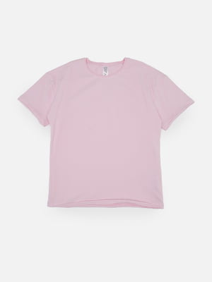Рожева бавовняна футболка з коротким рукавом | 6873006