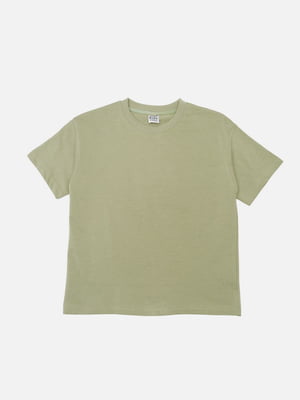 Бавовняна футболка оливкового кольору | 6873089