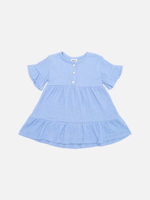 Сукня з коротким рукавом блакитна | 6873150
