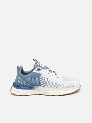 Блакитно-білі текстильні кросівки | 6873209