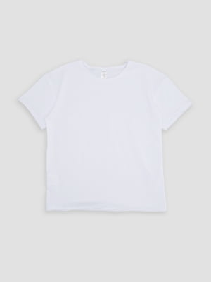 Біла бавовняна футболка з коротким рукавом | 6873401