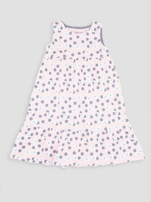 Сукня з коротким рукавом рожева з принтом | 6873560
