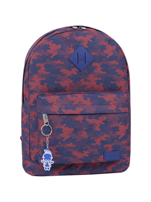 Рюкзак молодіжний синій в принт (17 л) | 6874421