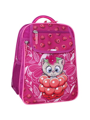 Рюкзак шкільний Відмінник малинового кольору з принтом (20 л) | 6874662
