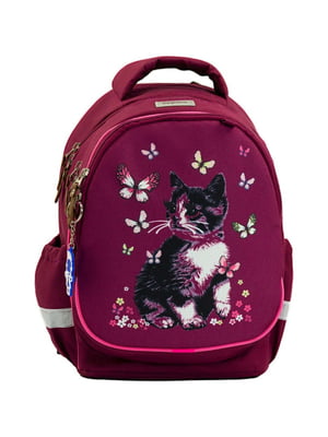 Рюкзак шкільний Butterfly вишневого кольору з принтом (21 л) | 6874759