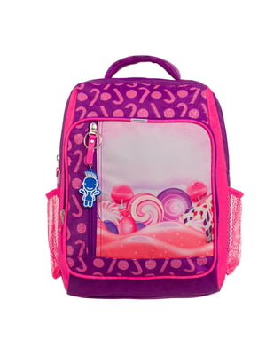 Рюкзак шкільний Школяр сіро-фіолетовий в принт (8 л) | 6874792