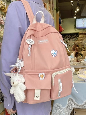 Рожевий текстильний рюкзак | 6875042